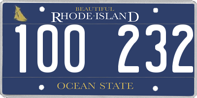 RI license plate 100232