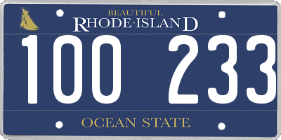 RI license plate 100233