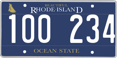 RI license plate 100234