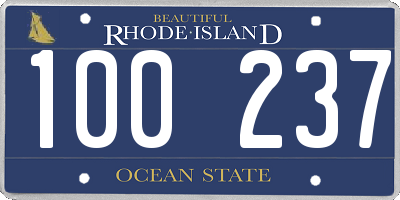 RI license plate 100237