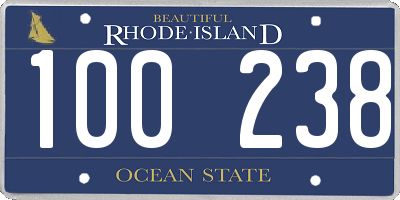 RI license plate 100238
