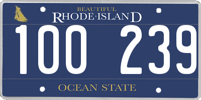 RI license plate 100239