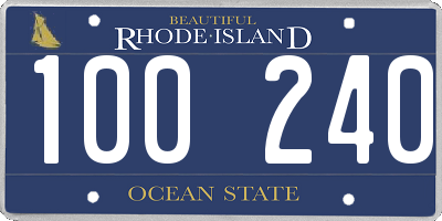 RI license plate 100240