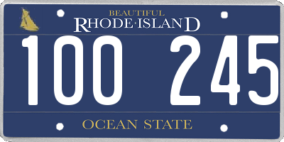 RI license plate 100245
