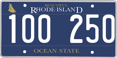 RI license plate 100250