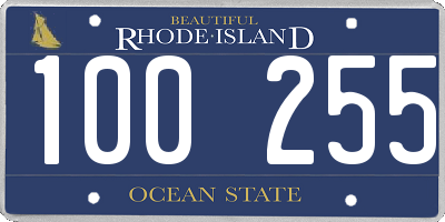 RI license plate 100255