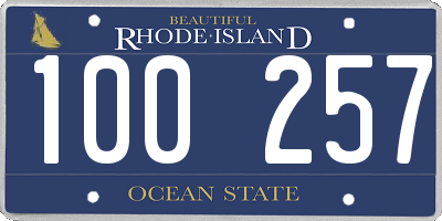 RI license plate 100257