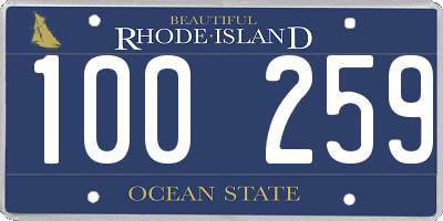 RI license plate 100259