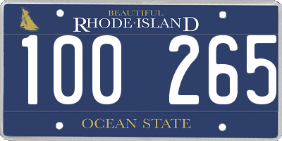 RI license plate 100265
