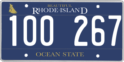 RI license plate 100267