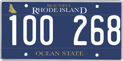 RI license plate 100268