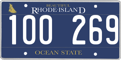 RI license plate 100269