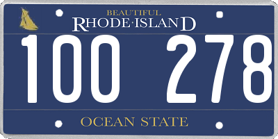 RI license plate 100278