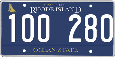 RI license plate 100280