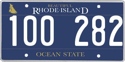 RI license plate 100282