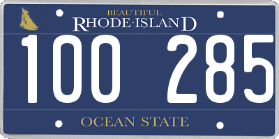RI license plate 100285