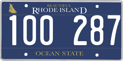 RI license plate 100287