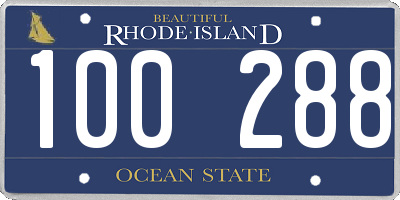 RI license plate 100288