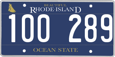 RI license plate 100289