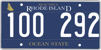 RI license plate 100292