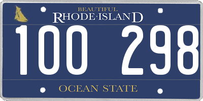 RI license plate 100298