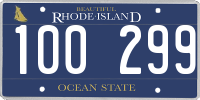 RI license plate 100299