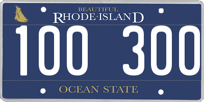 RI license plate 100300
