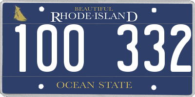 RI license plate 100332
