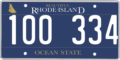 RI license plate 100334