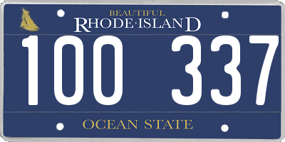 RI license plate 100337