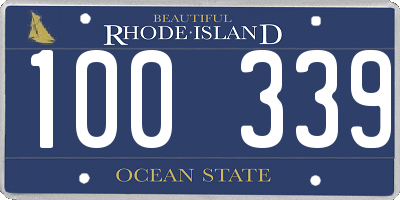RI license plate 100339