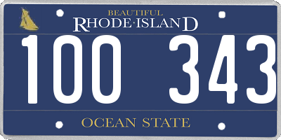 RI license plate 100343