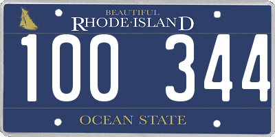 RI license plate 100344