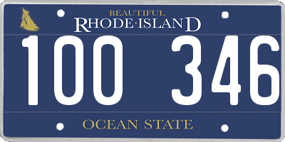 RI license plate 100346