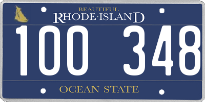 RI license plate 100348