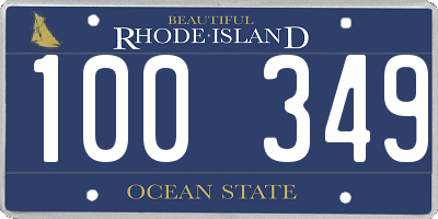 RI license plate 100349