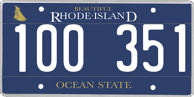 RI license plate 100351