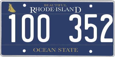RI license plate 100352