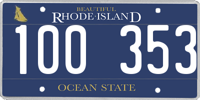 RI license plate 100353