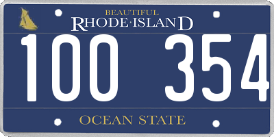RI license plate 100354