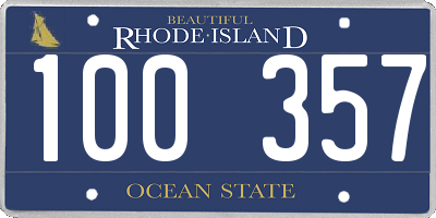 RI license plate 100357