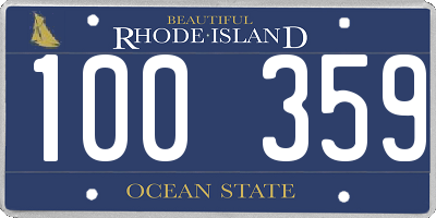 RI license plate 100359