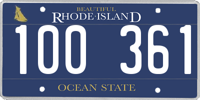 RI license plate 100361