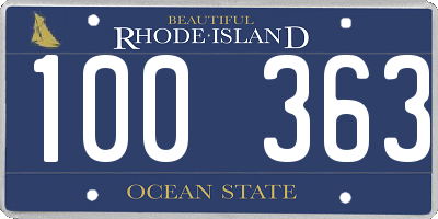 RI license plate 100363