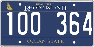 RI license plate 100364