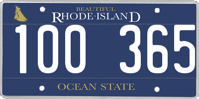 RI license plate 100365
