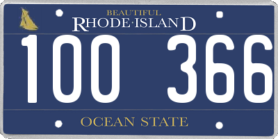 RI license plate 100366