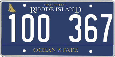RI license plate 100367