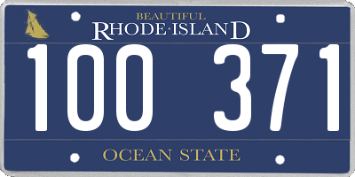 RI license plate 100371