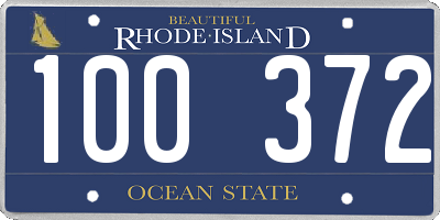 RI license plate 100372